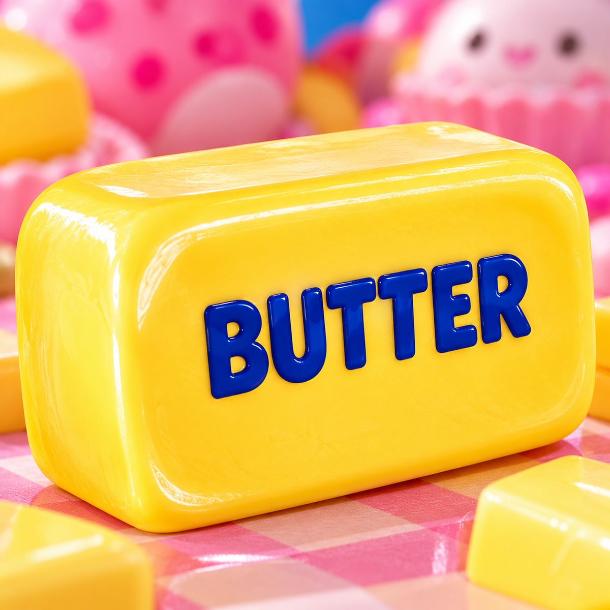 AI-stylized Butter Bar Squishy illustration; actual product may differ