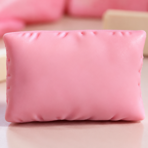 AI-rendered plain pink rectangular pillow squishy matching the actual product